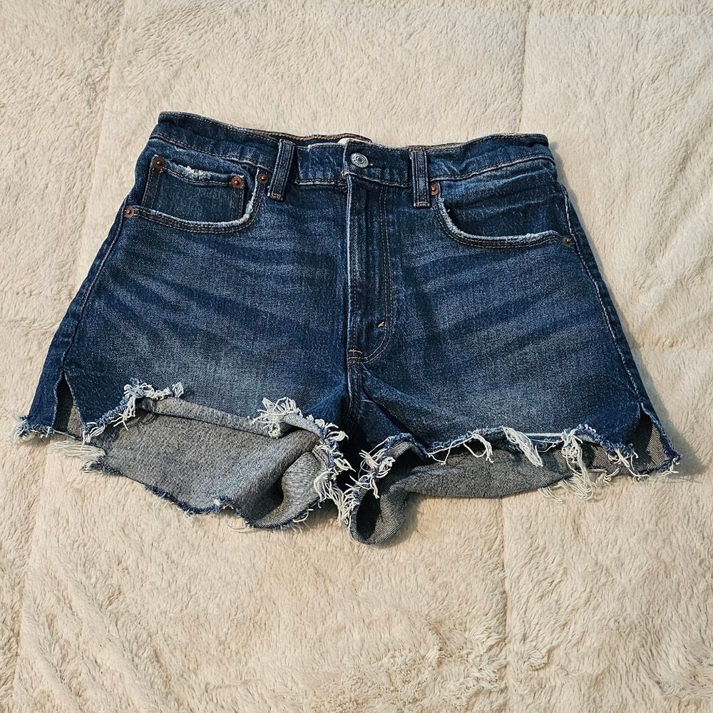 Abercrombie & Fitch Blue Jean Shorts Distressed Cut-Off Size 2